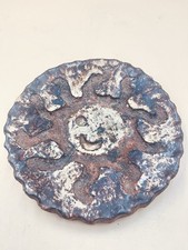 Vintage Native American Sun Face Clay Pottery Plaque 9” Ortega Indian Arts picture