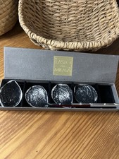 Vintage Laslo for Mikasa Crystal Leaf Knife Rests Grand Set of 9 Glass In Box picture