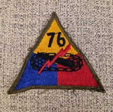 WWII US Army 76th Tank Batallion Armored Tank Sleeve Insignia Patch picture
