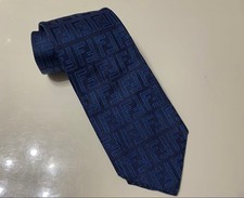 Brand new Fendi Zucchino Pattern Tie Navy FF Pattern Made in Italy picture