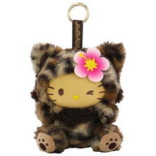 Sanrio Hello Kitty Fine Face Cat Mascot Holder Brown Plush Keychain Doll picture