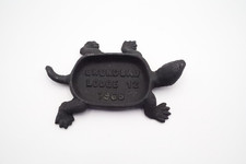 Vintage 1966 Grundsau Lodge 12 Cast Iron Turtle Figurine Souvenir Paperweight picture