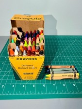 Vintage Crayola Crayons Box of 48 Binney & Smith Retired Colors Used RARE picture