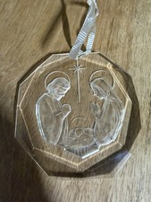Nativity Acrylic Ornament Retro Vtg 1977 USA ‌‌‌‌Jesus Mary Joseph Christmas  picture