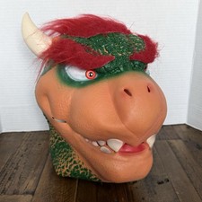 Super Mario Bowser Halloween Latex Rubber Mask  Adult Size *RARE* picture