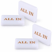 Foilswirl 4 Pcs Acrylic All in Buttons, Poker All in Plaque, 3/8