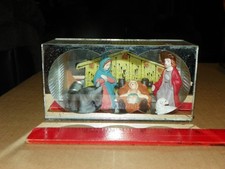 Vintage Mirrored Diorama NATIVITY Mary Joseph Baby Jesus Christmas MCM picture