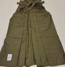 Japanese Men's Tsumugi Hakama Horse Riding 91cm Pure Silk picture