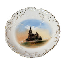MACON Mercer University GA GEORGIA Antique Souvenir China TRINKET DISH PLATE picture