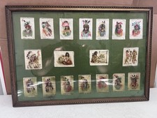 c1910 S67 Indian Chiefs Tobacco Silks Tokio Zira 18pc Framed Native American picture