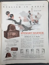 Large Original Antique Magazine Ad 1928 Stewart Warner Electric Radio picture