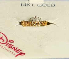 Disney 14K Yellow Gold PRINCESS Ring Crown Tiara Accent picture