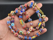 Vintage Venetian Style African Chevron Beads Necklace picture