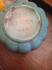GONDER Pottery marked E 12  Bowl Planter   USA picture