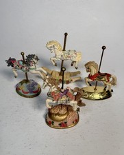 Vintage Carousel Horse Figurines Lot of 4 House of Lloyd 1990 Mixed picture