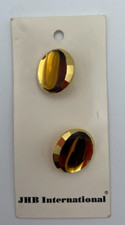 JHB International Gold Tiger Eye Button 3/4 Inch Oval Shank Set Of 2 36597 picture