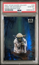 Yoda on Dagobah - 2021 Topps Chrome Star Wars Galaxy #44 Prism Refractor /75 picture