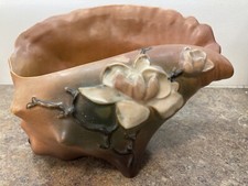 Antique Roseville Magnolia conch shell, 1940s, brown picture