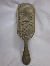 fancy antique hair brush detailed hairbrush flower Art Nouveau scroll brass ? picture