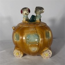 Vintage 1962 Brush McCoy Cinderella Pumpkin Coach Cookie Jar W-32 USA Mice picture