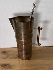 Laslo For TOWLE Cocktail Pitcher And Stir Stick Silverplate Brass Handle Tarnish picture