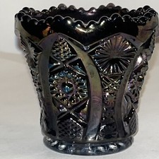 Vintage Imperial Carnival Glass Hobstar Pattern Toothpick Holder Beautiful picture