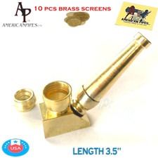 Americanpipes™️ 3.5'' gold metal Tobacco Smoking Pipe w 10 brass screen picture