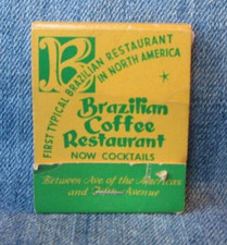 BRAZILLIAN COFFEE RESTAURANT 46TH STREET NYC Vintage Full Matchbook MX93 picture