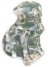 VTG Antq Federal Art Glass Dog Bulldog Figurine Candy Container 40s USA Handmade picture