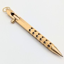 Bolt Action Ballpoint Pen Solid Brass EDC Six-edge Bronze color - Great Gift Dad picture