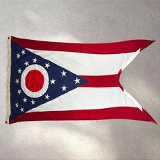 Vintage 1960’s Ohio State Burgee Flag Flown Over Capitol W/ Certified Patches picture