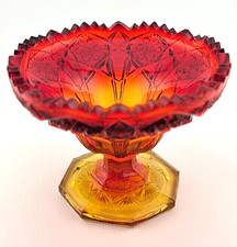 L.E. Smith Amberina Quintec Heritage Compote 5