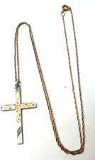VTG STERLING SILVER 925 PENDANT NECKLACE GOLD PLATED CHAIN 19