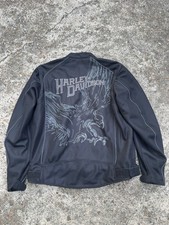 Harley-Davidson Eagle Men’s Black Mesh Jacket Size M Nice picture