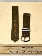 Vintage WW2 US MILITARY Issue Watch BAND 16mm 5/8in Brite OFF Center finger B0-S picture