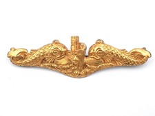 Original WWII US Navy Officer's Submarine Dolphin Badge Sterling picture