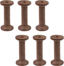 6 Pcs Small Wooden Empty Spools Vintage Thread Spools Yarn Spool Textile Bobbins picture