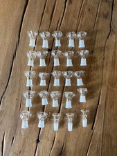 Lot of 25 Clear Glass Replacement Bong Bowls / Slides — Assorted Male & Female picture