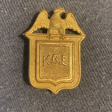 Vintage K.G.E. Knights of the Golden Eagle Fraternal Organization Pin - 1800s picture