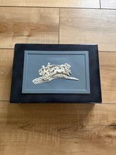 Vintage Dante Incolay Chariot Jewelry Box W/Roman horse and chariot relief Blue picture