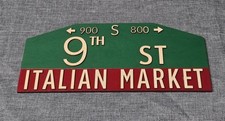 Philadelphia Italian Markey Iconic 9th St Street Sign WOOD Handmade picture