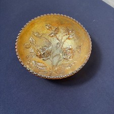 Imperial Glass Company Serving Bowl Open Rose Carnival Glass Bowl In Marigold picture