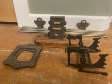 LOT OF 5 TOTAL 1920s 1930s VINTAGE ANTIQUE CAST IRON ITEMS ART DECO DESK DESIGNS picture