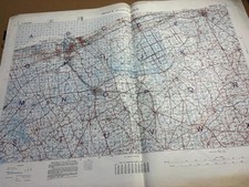 WWI Belgium & France sheet 19 1917 Dunkirk Bruges Furnes 1/40,000............... picture