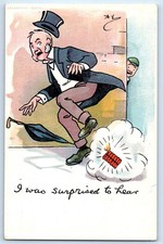 c1910's Humor I Was Surprised To Hear Man Seen Firecracker Antique Postcard picture