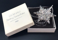 1972 GORHAM STERLING SILVER SNOWFLAKE ORNAMENT 3RD EDITION BOX POUCH 18G picture