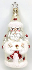 Vintage Inge Glass Love Delivery Santa Claus Christmas Ornament Made In Germany picture