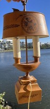 1940 French Desk Lamp Mottahedeh Design France Hand Painted Villa Nora picture