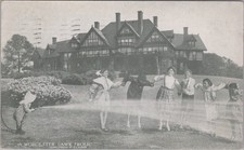 Lawn Frolic Hose Ad Kids Worcester MA Riders Goodyear Rubber Store 1912 Postcard picture