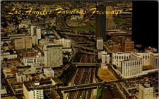 1960s Downtown Los Angeles Fabulous Freeways Postcard California Aerial View picture